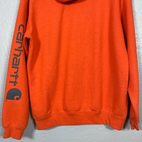 Carhartt Men M Orange Loose Fit Midweight Logo Sleeve Graphic Sweatshirt Work - Picture 6 of 9